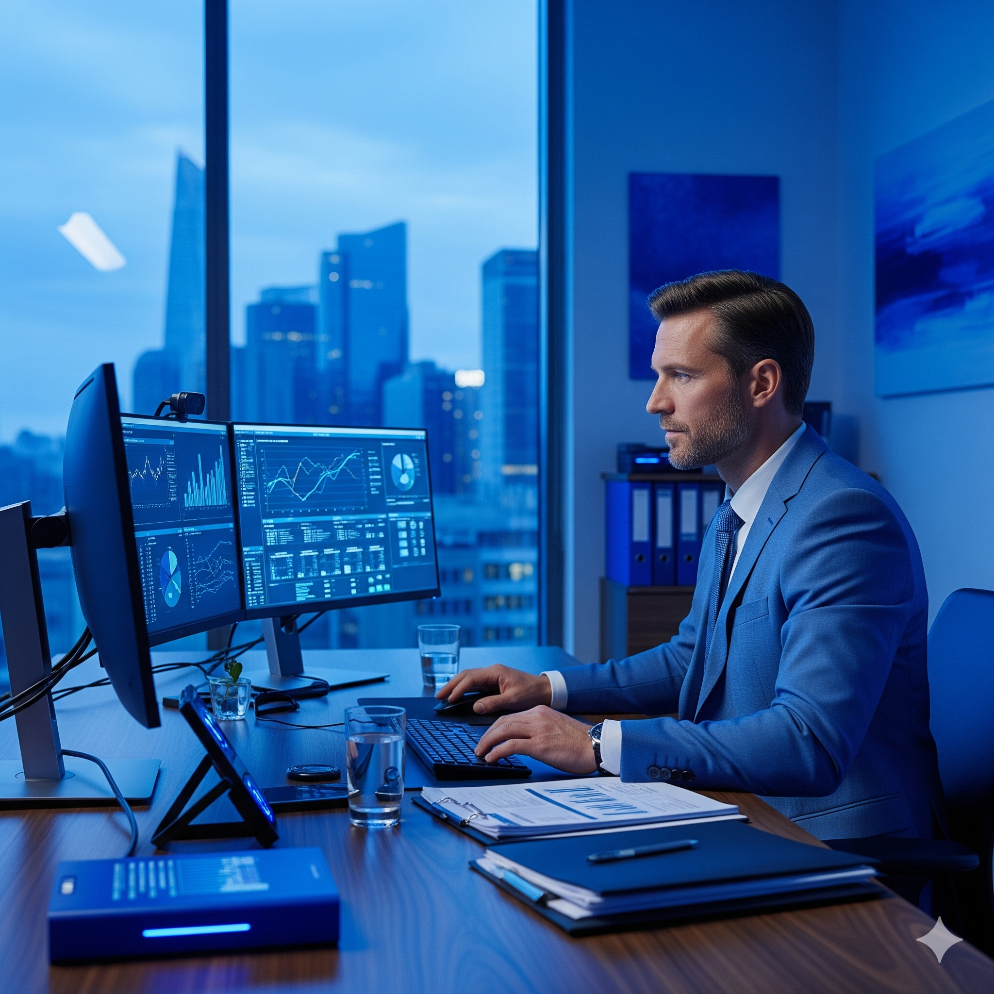 leader tipo colore blu